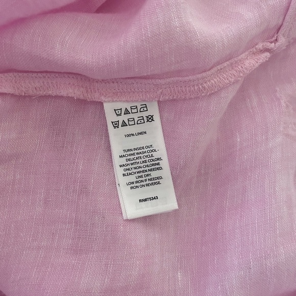 Sigrid Olsen 100% Linen Pink Tunic Top - Picture 4 of 5